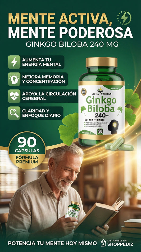 Ginkgo Biloba 240 Mg 90 Capsulas System Nutrition