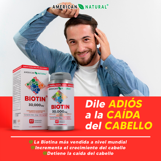 Biotin 30000 American Natural | 60 Cápsulas