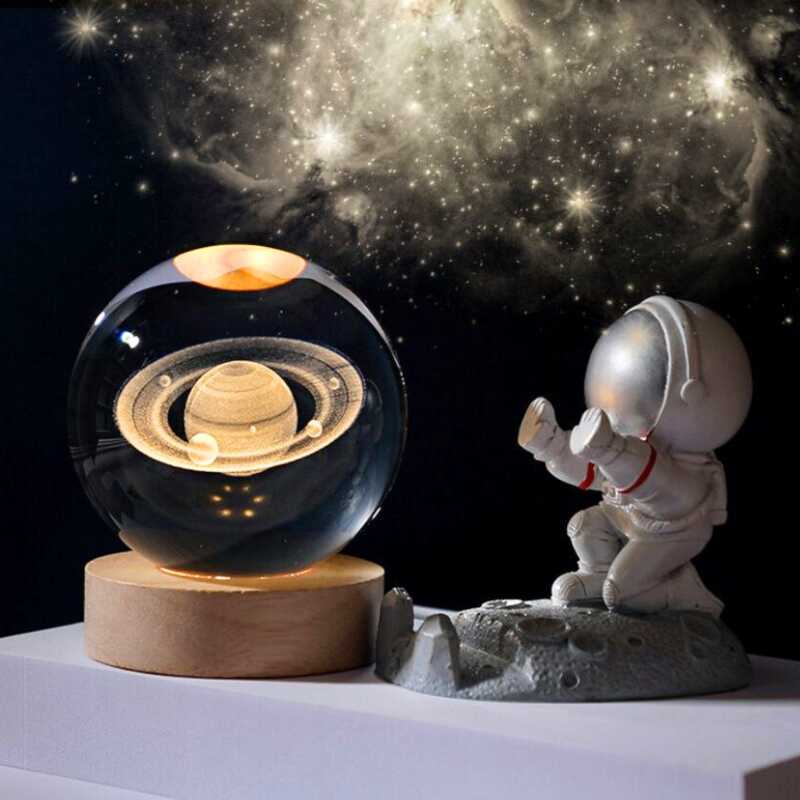 Lampara Luna Llena 3d Flotante