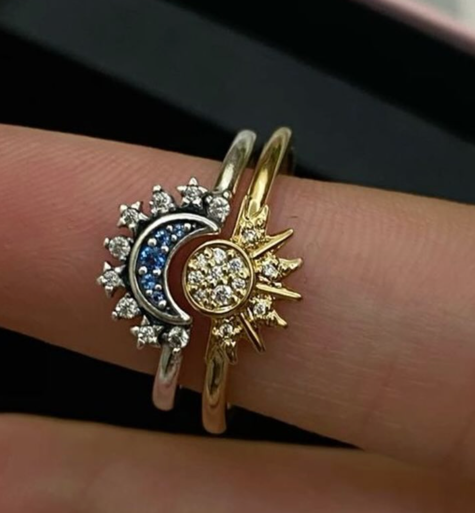 Anillo Sol Y Luna 2 En 1