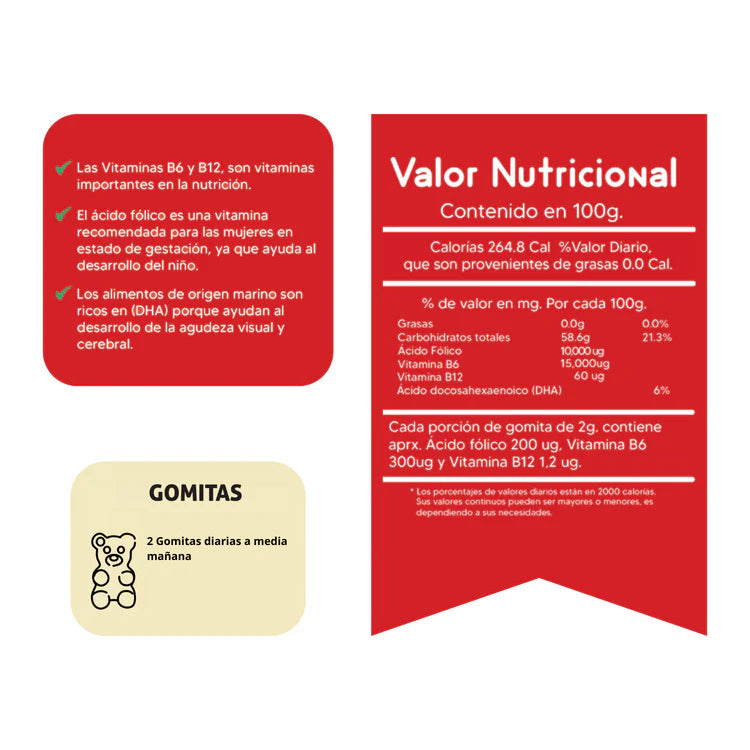Gomitas Dha Acido Folico Vit. B6 B12