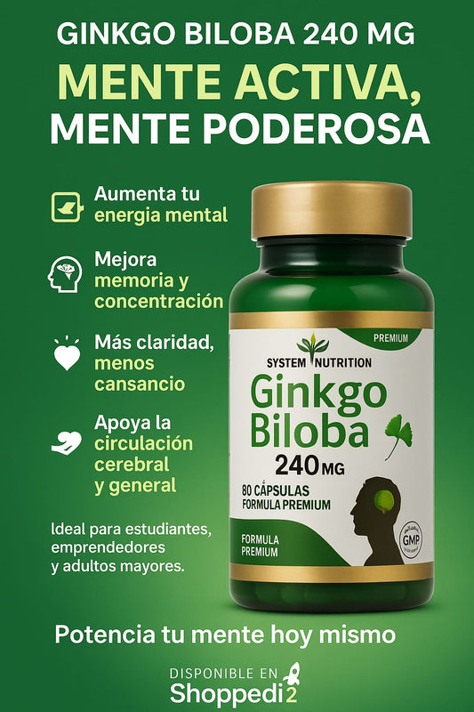 Ginkgo Biloba 240 Mg 90 Capsulas System Nutrition