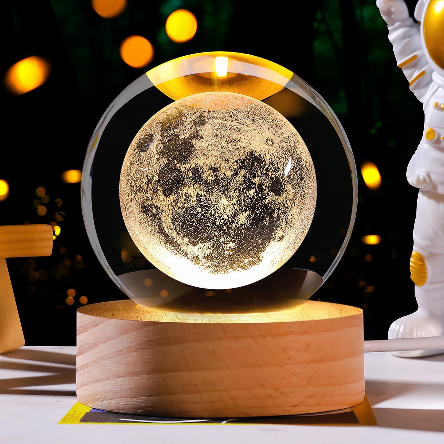 Lampara Luna Llena 3d Flotante