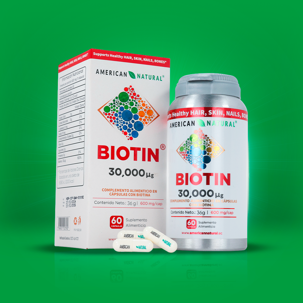 Biotin 30000 American Natural | 60 Cápsulas