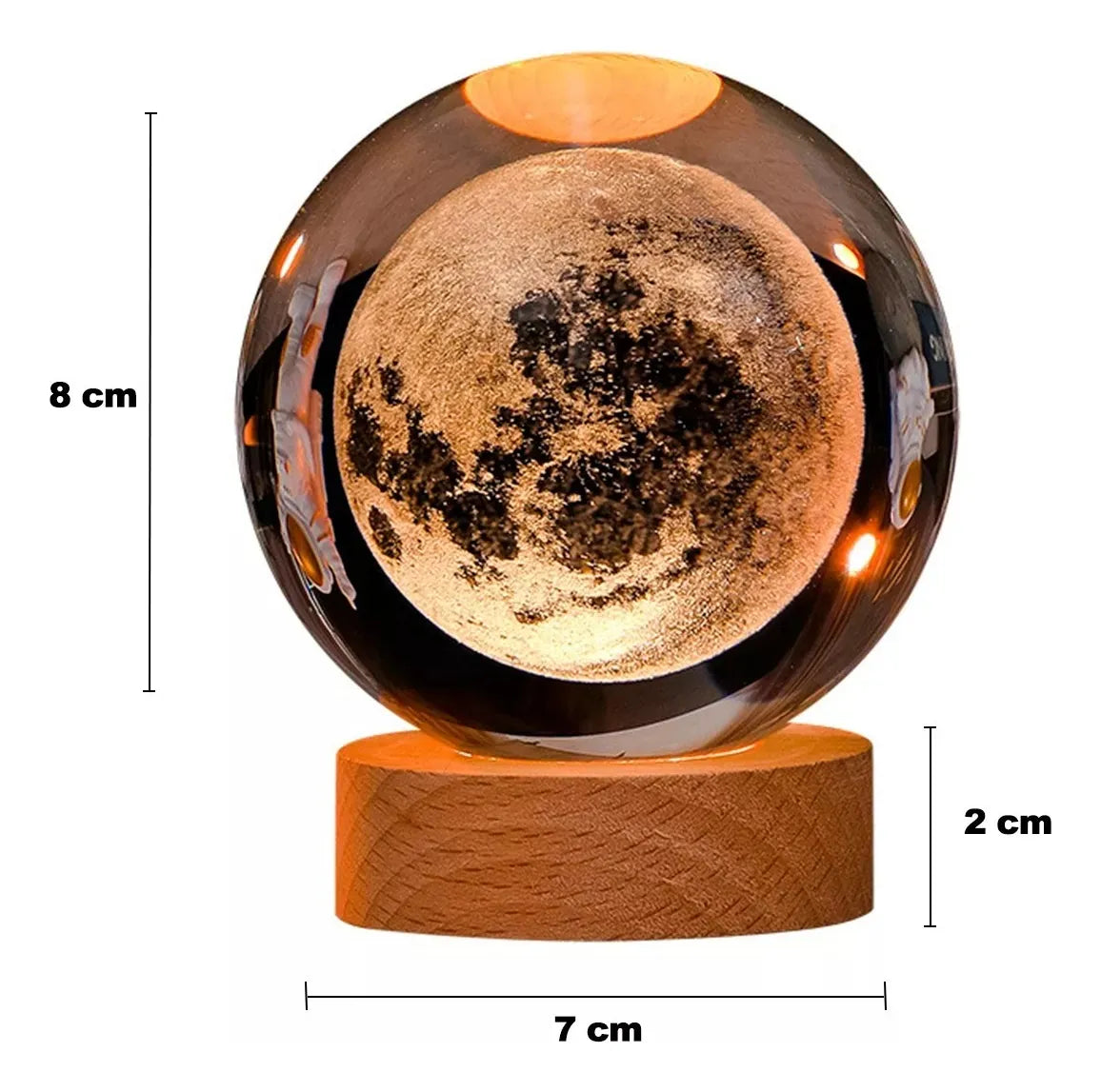 Lampara Luna Llena 3d Flotante