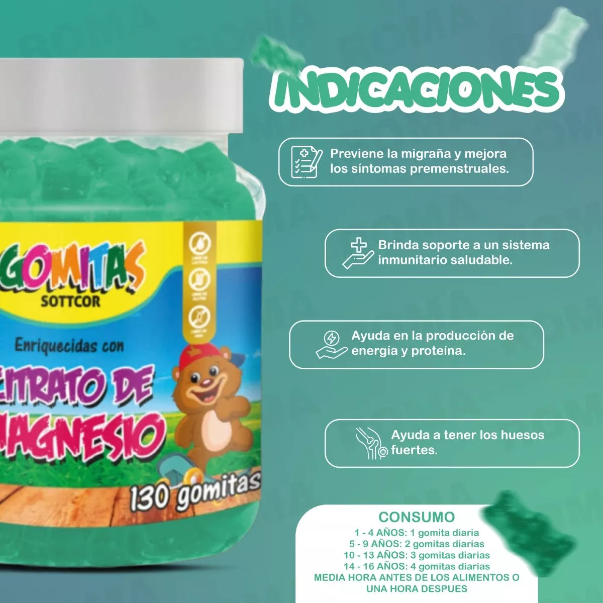 Gomitas Para Ninos Magnecio Sottcor