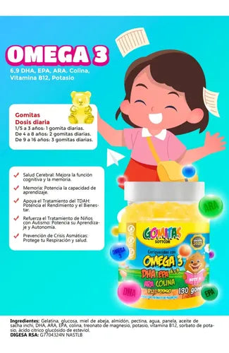 Omega Para Ninos Gomitas Sottcor