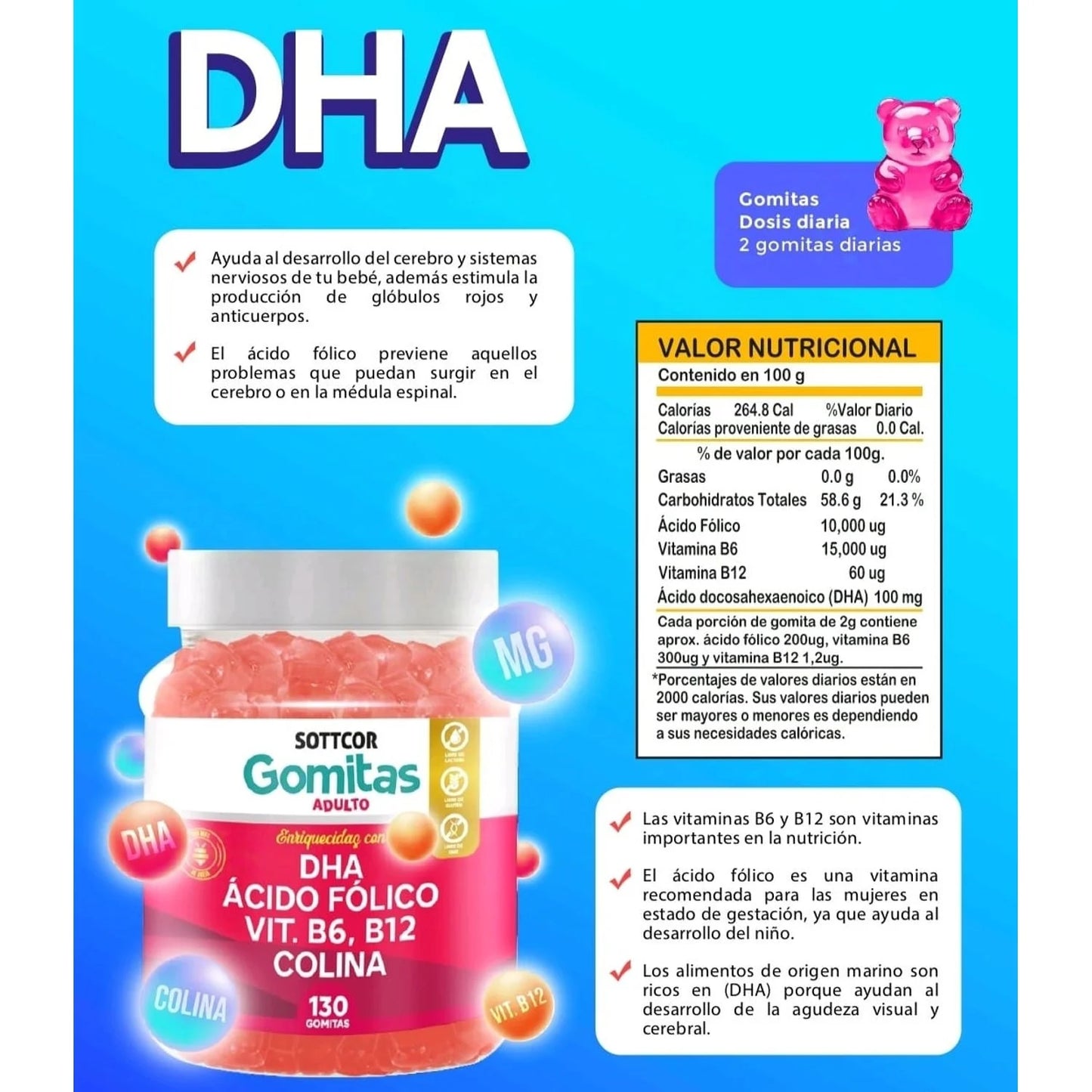 Gomitas Dha Acido Folico Vit. B6 B12
