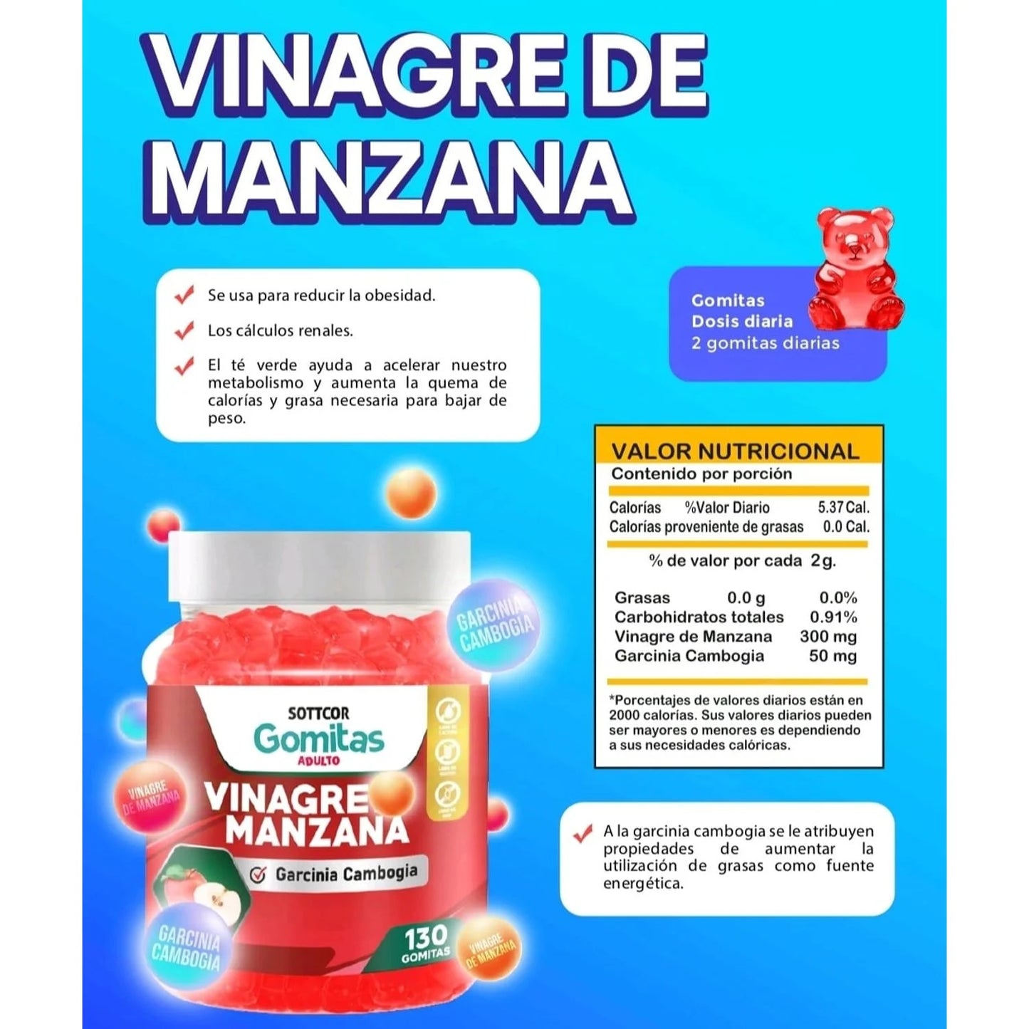 Gomitas Adultos Vinagre De Manzana